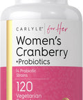 Carlyle Women's Cranberry Plus Probiotics | 120 Capsules | with 14 Probiotic Strains | Vegetarian Non-GMO Gluten Supplement | for Her