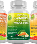 Total Immune And Master Antioxidant Bundle Liposomal Glutathione 500Mg Liposomal Vitamin C Liquid Gel 1100Mg Quercetin 500Mg With Bromelain Zinc And Vitamin C Supplement