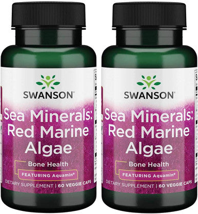 Swanson Aquamin Sea Minerals: Red Mineral Algae 60 Veg Capsules (2 Pack)