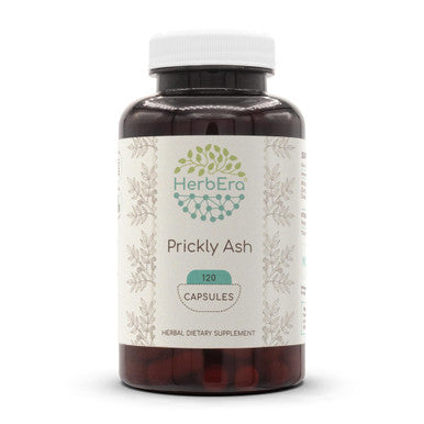 Herbera Prickly Ash 120 Capsules, 400 Mg, Wildcrafted Prickly Ash (Zanthoxylum Clava-Herculis) Dried Bark (120 Capsules)
