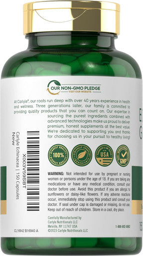 Carlyle Echinacea Goldenseal Capsules | 150 Count | Vegetarian Non-GMO Gluten