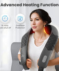 Comfier Shiatsu Neck Shoulder Massager, Back Massager With Heat, Christmas Gifts For Mom Dad Deep Tissue 4D Kneading Pillow Massager With Portable Storage Bag, Home, Office And Car Use