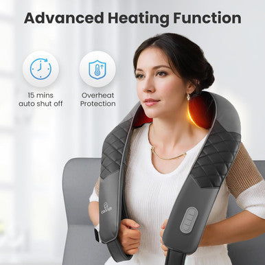 Comfier Shiatsu Neck Shoulder Massager, Back Massager With Heat, Christmas Gifts For Mom Dad Deep Tissue 4D Kneading Pillow Massager With Portable Storage Bag, Home, Office And Car Use