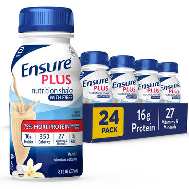 Ensure Plus Nutrition Shake 24 Pack & Glucerna Diabetic Nutritional Shake 24 Count