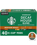 Starbucks K-Cup Coffee Pods, Medium Roast Hot or Iced Coffee, Decaf House Blend, 60 Keurig Pods