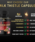 BMVINVOL (3 Months Supply) Milk Thistle Capsules 10250 mg - Supports Healthy Liver Function - High Potency with Beet Root, Cissus, Punarnava