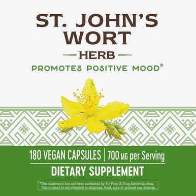 Nature's Way Premium Herbal St. Johns Wort Herb, 700 mg per serving, 180 VCaps