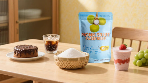 Monk Fruit Sweetener With Erythritol,White Sugar Substitute From Monk Fruit Extract,White Sugar Replacement for Baking,Coffee & Tea,Low Carb,Non GMO,Keto,1 LB Bag (16 Ounce (Pack of 1))