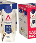 Atkins Milk Chocolate Delight High Protein Shake, 15g Protein, 12 Count | 15g Protein, 3g Fiber, 2g Net Carb, 1g Sugar, Chocolate Flavored, Keto Friendly, Ready to Drink, 12 Count