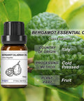 HIQILI Bergamot Essential Oil,Pure Natural Bergamot Oil for Skin Hair Diffuser Massage -15ml