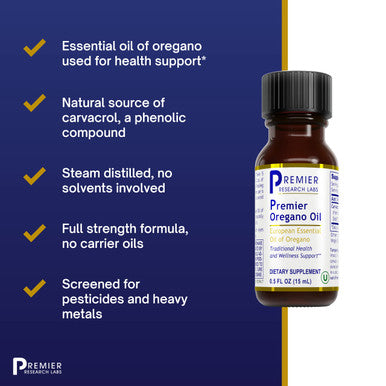 Premier Research Labs Oregano Oil - Supports Body Health - Features Essential Oil From The Leaves & Flowers Of The Oreganum Vulga
