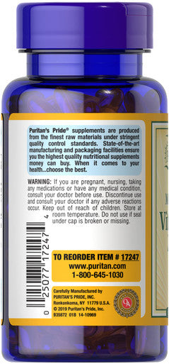 Puritans Pride Vitamin D3 250 mcg (10,000 IU)-200 Softgels White