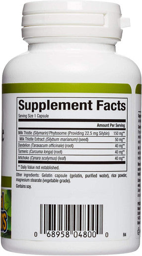 HerbalFactors by Natural Factors Milk Thistle Phytosome Promotes Healthy Liver Function with Dandelion and Turmeric 90 capsules 90 servings
