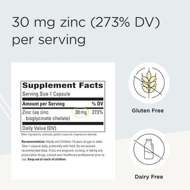 Integrative Therapeutics - Zinc Chelate Zinc Supplement, Immune Support, High Absorption, 100 Capsules