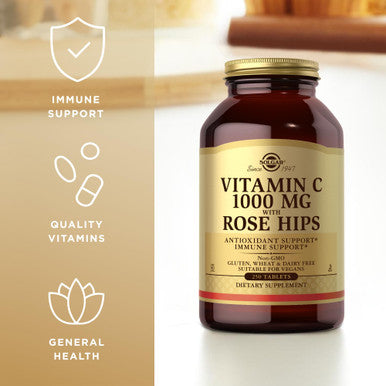 Solgar Vitamin C 1000 Mg With Rose Hips - 250 Tablets Pack Of 2 - Antioxidant & Immune Support - Non-Gmo Vegan Gluten Free Dairy Free Kosher - 500 Total Servings