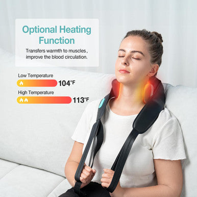 Neck And Shoulder Massager With Heat, Neck Massager For Pain Relief Deep Tissue, Cordless Shiatsu 4D Kneading Massage, Massage Pillow For Neck, Back, Leg, Gifts For Women, Men (Black)