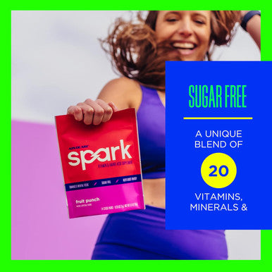 Advocare Spark Vitamin & Amino Acid Supplement - Focus & Energy Drink Powder Mix With Vitamin A, B-6, C & E - Also Includes L-Carnitine & L-Tyrosine - Fruit Punch, 14 Stick Packs