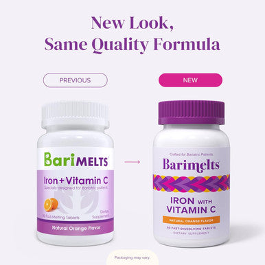 Barimelts Iron With Vitamin C 90 Fast-Dissolving Tablets 1 Month Supply Sugar Bariatric Iron Supplement For Women Natural Orange FlavorÃƒÂ¢Ã¢â€šÂ¬Ã¢â‚¬Â¹