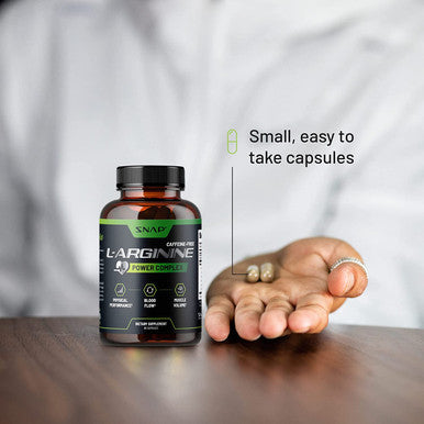 Snap L Arginine Capsules Blood Circulation Supplements with Nitrosigine L Citrulline for Natural Energy Increase Blood Flow Muscle Growth Herbs for Cardio Health 60 Capsules