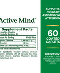 Nature's Bounty Active Mind Supports Focus By Assisting With Attention Cognizin 1000Mg 60 Coated Caplets