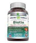 Amazing Formulas Biotin Fast Dissolve 10000 Mcg Tablets Supplement | Strawberry Flavor | Vitamin B7 | Non-Gmo | Gluten Free | Made In Usa (60 Count)