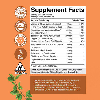 Natures Craft Pure Thyroid Support Supplement for Women - Thyroid Support for Weight Loss Mood Support and Natural Energy Pills - Wellness Thyroid Supplement for Women with Daily Vitamins for Women
