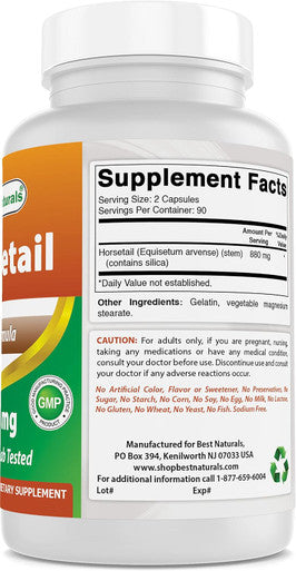 Best Naturals Horsetail 440 mg 180 Capsules