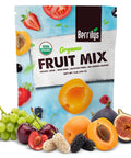 Berrilys Dried Fruit Mix USDA Organic, 1 Lb of Diced Figs, Apricots, White Mulberries, Sultanas, Sour Cherries - No Sugar Added, Non-GMO, Perfect for Baking, Oatmeal, Trail Mix & Snacking