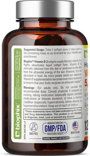 Vitamin D3 5000 Iu Softgels 120 Count (125Mcg) - Vitamin D-3 High-Potency In Extra Virgin Olive Oil Non-Gmo Soy For Men And Women - Vit 3D Supplement Supports Strong Bones & Immune Health