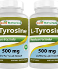 Best Naturals L-Tyrosine 500 mg 90 Capsules (90 Count (Pack of 2))