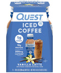 Quest Nutrition Iced Coffee, Mocha Latte, 1g of Sugar, 10g of Protein, 90 calories, 200mg of caffeine, 12 Count