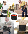 Cordless Heating Pad Back Massager Brace For Lower Back Pain Relief, Heated Back Brace Vibration Wrap With Rechargeable Battery, Warmer Lumbar Support Belt With Massage For Cramps (L)