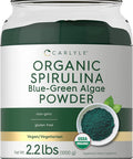 Carlyle Organic Spirulina Powder 2.2 lbs | Blue Green Algae | 8g Spirulina per Serving | Vegan Non-GMO Gluten Supplement