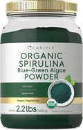 Carlyle Organic Spirulina Powder 2.2 lbs | Blue Green Algae | 8g Spirulina per Serving | Vegan Non-GMO Gluten Supplement