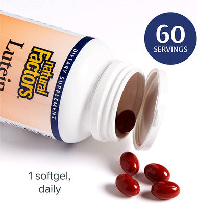 Natural Factors Lutein 40 mg Antioxidant Support for Healthy Eyes and Skin with Zeaxanthin 60 Softgels