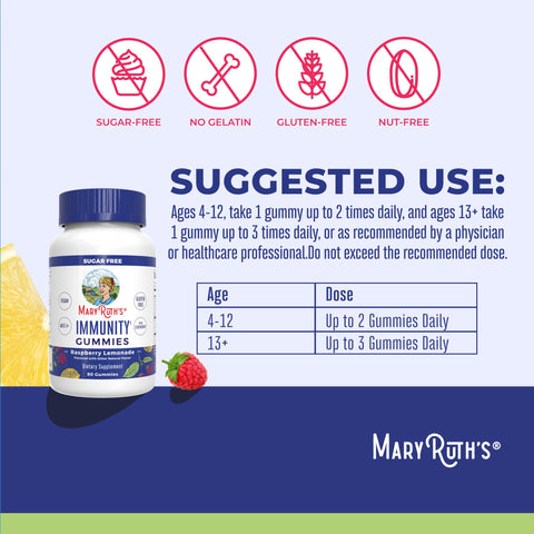 Maryruth'S Sugar Free Immunity Gummies Powerful Blend Elderberry Vitamin C & Zinc Vitamin D3 & Echinacea Immune Support Supplement Gummies For Kids & Adults Vegan Non Gmo 90Ct