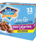 Blue Diamond Almonds Low Sodium Lightly Salted Snack Nuts, 100 Calorie Packs, 0.6 Ounce (Pack of 32)