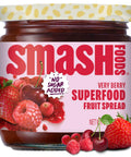 Smash Foods Very Berry Superfood Fruit Spread, No Sugar Added, Keto Jam with Chia Seeds, Vegan Paleo Spread, 8 Ounces, 2 Jars