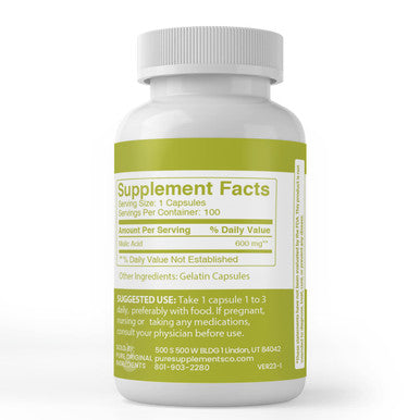 PURE ORIGINAL INGREDIENTS Chanca Piedra & Malic Acid Capsule Bundle (100 Capsules Each), No Additives Or Fillers, Lab Verified