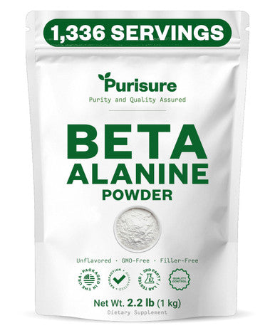 Purisure Beta Alanine Powder 1Kg Pure Beta Alanine Pre-Workout Supplement For Sustained Energy Beta Alanine Pre Workout Powder For Men And Women Alanine Supplement For Endurance 1334 Servings