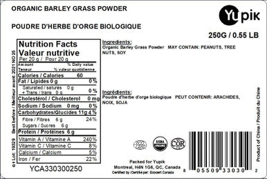 Yupik Organic Barley Grass Powder Superfood,250 g