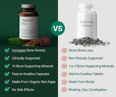 Algaecal Plus - Organic Red Algae Calcium Supplement For Women, Vitamin K2 (100Mg), Vitamin D3 (1600 Iu), Magnesium (350Mg) & Trace Minerals, For Improved Bone Strength, Easy To Swallow, 120 Veg Caps