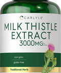 Milk Thistle Capsules | 3000mg | 300 Count | Non-GMO, Gluten Free Extract | by Carlyle