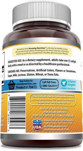 Amazing Nutrition Formulas Vitamin D3 Supplement | 1000 IU | 480 Softgels | Non-GMO | Gluten | Made in USA