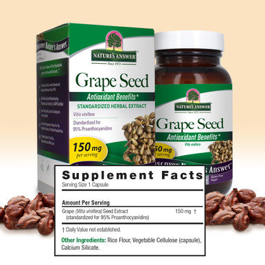 Nature'S Answer Grape Seed Vegetarian Capsules 60-Count | Natural Immune Support | Packed with Antioxidants | Promotes Cognitive Function & Cardiovascular Health