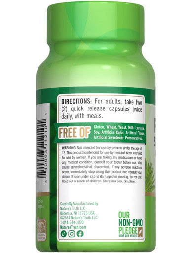 Nature's Truth Prostate Support Supplement for Men | with Saw Palmetto, Pygeum, Stinging Nettle | 60 Herbal Complex Capsules | Non-GMO & Gluten Free