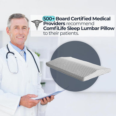 Comfilife Lumbar Support Pillow For Sleeping Memory Foam Pillow For Back Pain Relief - Side Back And Stomach Sleepers- Triangle Wedge Pillow - Bed Rest Pillow - Medium-Soft (White Standard)