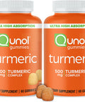 Turmeric Gummies Qunol Gummy with 500mg Turmeric Curcumin Joint Support Supplement Ultra High Absorption Tumeric Curcumin Vegan Gluten Free 2 Month Supply 60 Count Pack of 2