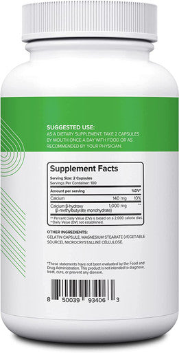 Nui Nutra HMB Supplement (Beta-Hydroxy Beta-Methylbutyrate) | HMB Supplements | 1000mg | 200 Capsules | Muscle Growth Support | Post-Workout Muscle Recovery | for Men & Women