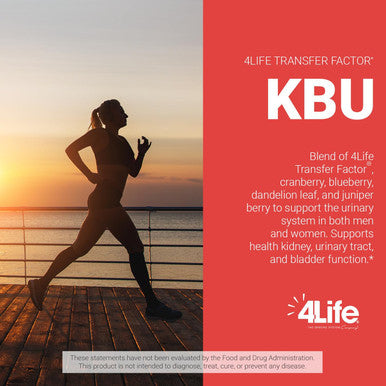 4Life KBU - Urinary Support Supplement Transfer Factor for Bladder & Kidney Health - Cranberry Blueberry Dandelion & Juniper Berry - Supports Immune System & Cleansing - 120 Veggie Capsules